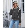 Zeagoo Bomber Jacket Women Varsity Casual Button Down Lightweight 2026 Spring Fashion Short School Outfits with Pockets(Dark Grey)