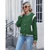Zeagoo Bomber Jacket Women Varsity Casual Button Down Lightweight 2026 Spring Fashion Short School Outfits with Pockets(Green)