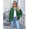 Zeagoo Bomber Jacket Women Varsity Casual Button Down Lightweight 2026 Spring Fashion Short School Outfits with Pockets(Green)