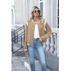 Zeagoo Bomber Jacket Women Varsity Casual Button Down Lightweight 2026 Spring Fashion Short School Outfits with Pockets(Khaki Striped)