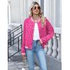 Zeagoo Bomber Jacket Women Varsity Casual Button Down Lightweight 2026 Spring Fashion Short School Outfits with Pockets(Leopard Pink)