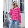 Zeagoo Bomber Jacket Women Varsity Casual Button Down Lightweight 2026 Spring Fashion Short School Outfits with Pockets(Leopard Pink)