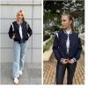 Zeagoo Bomber Jacket Women Varsity Casual Button Down Lightweight 2026 Spring Fashion Short School Outfits with Pockets(Navy Blue)
