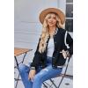 Zeagoo Bomber Jacket Women Varsity Casual Button Down Lightweight 2026 Spring Fashion Short School Outfits with Pockets(Navy Blue)