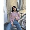Zeagoo Bomber Jacket Women Varsity Casual Button Down Lightweight 2026 Spring Fashion Short School Outfits with Pockets(Pink)