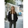 Zeagoo Bomber Jacket Women Varsity Casual Button Down Lightweight 2026 Spring Fashion Short School Outfits with Pockets(Solid Black)