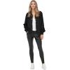 Zeagoo Bomber Jacket Women Varsity Casual Button Down Lightweight 2026 Spring Fashion Short School Outfits with Pockets(Solid Black)