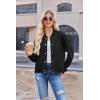 Zeagoo Bomber Jacket Women Varsity Casual Button Down Lightweight 2026 Spring Fashion Short School Outfits with Pockets(Solid Black)