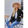 Zeagoo Bomber Jacket Women Varsity Casual Button Down Lightweight 2026 Spring Fashion Short School Outfits with Pockets(Solid Black)