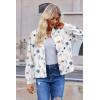 Zeagoo Bomber Jacket Women Varsity Casual Button Down Lightweight 2026 Spring Fashion Short School Outfits with Pockets(White Floral Print)