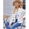 Zeagoo Bomber Jacket Women Varsity Casual Button Down Lightweight 2026 Spring Fashion Short School Outfits with Pockets(White Floral Print)