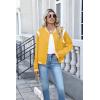 Zeagoo Bomber Jacket Women Varsity Casual Button Down Lightweight 2026 Spring Fashion Short School Outfits with Pockets(Yellow)