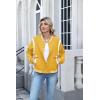 Zeagoo Bomber Jacket Women Varsity Casual Button Down Lightweight 2026 Spring Fashion Short School Outfits with Pockets(Yellow)
