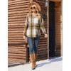Zeagoo Hoodies for Women Long Sleeve Drawstring V Neck Pullover Sweatshirts Shirts Loose Casual Fall Tops(01-brown Plaid)