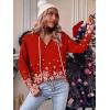 Zeagoo Hoodies for Women Long Sleeve Drawstring V Neck Pullover Sweatshirts Shirts Loose Casual Fall Tops(02-christmas Red)