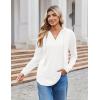 Zeagoo Hoodies for Women Long Sleeve Drawstring V Neck Pullover Sweatshirts Shirts Loose Casual Fall Tops(02-white)
