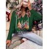 Zeagoo Hoodies for Women Long Sleeve Drawstring V Neck Pullover Sweatshirts Shirts Loose Casual Fall Tops(03-christmas Green)