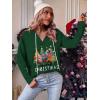 Zeagoo Hoodies for Women Long Sleeve Drawstring V Neck Pullover Sweatshirts Shirts Loose Casual Fall Tops(03-christmas Green)