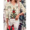 Zeagoo Hoodies for Women Long Sleeve Drawstring V Neck Pullover Sweatshirts Shirts Loose Casual Fall Tops(04-christmas Khaki)