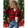 Zeagoo Hoodies for Women Long Sleeve Drawstring V Neck Pullover Sweatshirts Shirts Loose Casual Fall Tops(05-red Plaid)