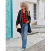Zeagoo Hoodies for Women Long Sleeve Drawstring V Neck Pullover Sweatshirts Shirts Loose Casual Fall Tops(05-red Plaid)