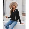 Zeagoo Hoodies for Women Long Sleeve Drawstring V Neck Pullover Sweatshirts Shirts Loose Casual Fall Tops(Black)