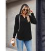 Zeagoo Hoodies for Women Long Sleeve Drawstring V Neck Pullover Sweatshirts Shirts Loose Casual Fall Tops(Black)
