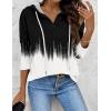 Zeagoo Hoodies for Women Long Sleeve Drawstring V Neck Pullover Sweatshirts Shirts Loose Casual Fall Tops(Blackwhite)