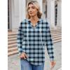 Zeagoo Hoodies for Women Long Sleeve Drawstring V Neck Pullover Sweatshirts Shirts Loose Casual Fall Tops(Blue Plaid)
