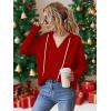 Zeagoo Hoodies for Women Long Sleeve Drawstring V Neck Pullover Sweatshirts Shirts Loose Casual Fall Tops(Bright Red)