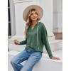 Zeagoo Hoodies for Women Long Sleeve Drawstring V Neck Pullover Sweatshirts Shirts Loose Casual Fall Tops(Green)