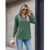 Zeagoo Hoodies for Women Long Sleeve Drawstring V Neck Pullover Sweatshirts Shirts Loose Casual Fall Tops(Green)