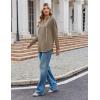 Zeagoo Hoodies for Women Long Sleeve Drawstring V Neck Pullover Sweatshirts Shirts Loose Casual Fall Tops(Khaki)