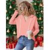 Zeagoo Hoodies for Women Long Sleeve Drawstring V Neck Pullover Sweatshirts Shirts Loose Casual Fall Tops(Pink)