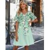 Zeagoo Summer Casual Dresses for Women A Line Sun Dress Ruffle Short Sleeve V Neck Floral Tshirt Dress with Pockets(Floral Printed-2)