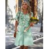 Zeagoo Summer Casual Dresses for Women A Line Sun Dress Ruffle Short Sleeve V Neck Floral Tshirt Dress with Pockets(Floral Printed-2)