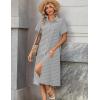 Zeagoo Summer Dresses for Women 2026 Button Down Shirt Dresses Aline Long Sundress Short Sleeve Beach Travel Cover Up(Black Stripe)
