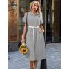 Zeagoo Summer Dresses for Women 2026 Button Down Shirt Dresses Aline Long Sundress Short Sleeve Beach Travel Cover Up(Black Stripe)
