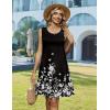 Zeagoo Summer Dresses for Women 2026 Sleeveless Casual Floral Tshirt Sundress with Pockets Loose Tank Beach Dress(01-black Floral)