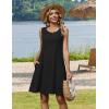 Zeagoo Summer Dresses for Women 2026 Sleeveless Casual Floral Tshirt Sundress with Pockets Loose Tank Beach Dress(02-black)