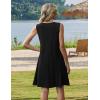 Zeagoo Summer Dresses for Women 2026 Sleeveless Casual Floral Tshirt Sundress with Pockets Loose Tank Beach Dress(02-black)