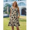 Zeagoo Summer Dresses for Women 2026 Sleeveless Casual Floral Tshirt Sundress with Pockets Loose Tank Beach Dress(Beige Black Print)