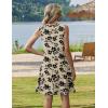 Zeagoo Summer Dresses for Women 2026 Sleeveless Casual Floral Tshirt Sundress with Pockets Loose Tank Beach Dress(Beige Black Print)