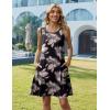 Zeagoo Summer Dresses for Women 2026 Sleeveless Casual Floral Tshirt Sundress with Pockets Loose Tank Beach Dress(Black Leaf)