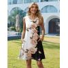 Zeagoo Summer Dresses for Women 2026 Sleeveless Casual Floral Tshirt Sundress with Pockets Loose Tank Beach Dress(Black White Pink Floral)