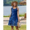 Zeagoo Summer Dresses for Women 2026 Sleeveless Casual Floral Tshirt Sundress with Pockets Loose Tank Beach Dress(Blue Ethnic)