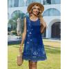 Zeagoo Summer Dresses for Women 2026 Sleeveless Casual Floral Tshirt Sundress with Pockets Loose Tank Beach Dress(Blue Ethnic)