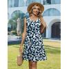 Zeagoo Summer Dresses for Women 2026 Sleeveless Casual Floral Tshirt Sundress with Pockets Loose Tank Beach Dress(Blue Leaf Print)