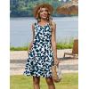 Zeagoo Summer Dresses for Women 2026 Sleeveless Casual Floral Tshirt Sundress with Pockets Loose Tank Beach Dress(Blue Leaf Print)