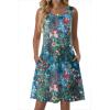 Zeagoo Summer Dresses for Women 2026 Sleeveless Casual Floral Tshirt Sundress with Pockets Loose Tank Beach Dress(Colorful)